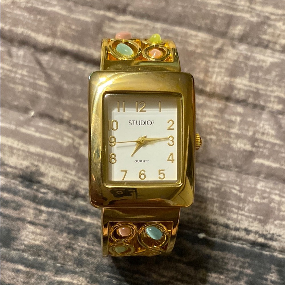 Studio Gold Watch with Multicolor Accents